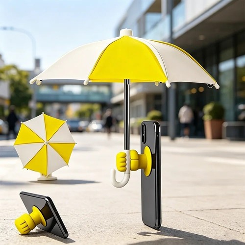 Mini umbrella phone holder for